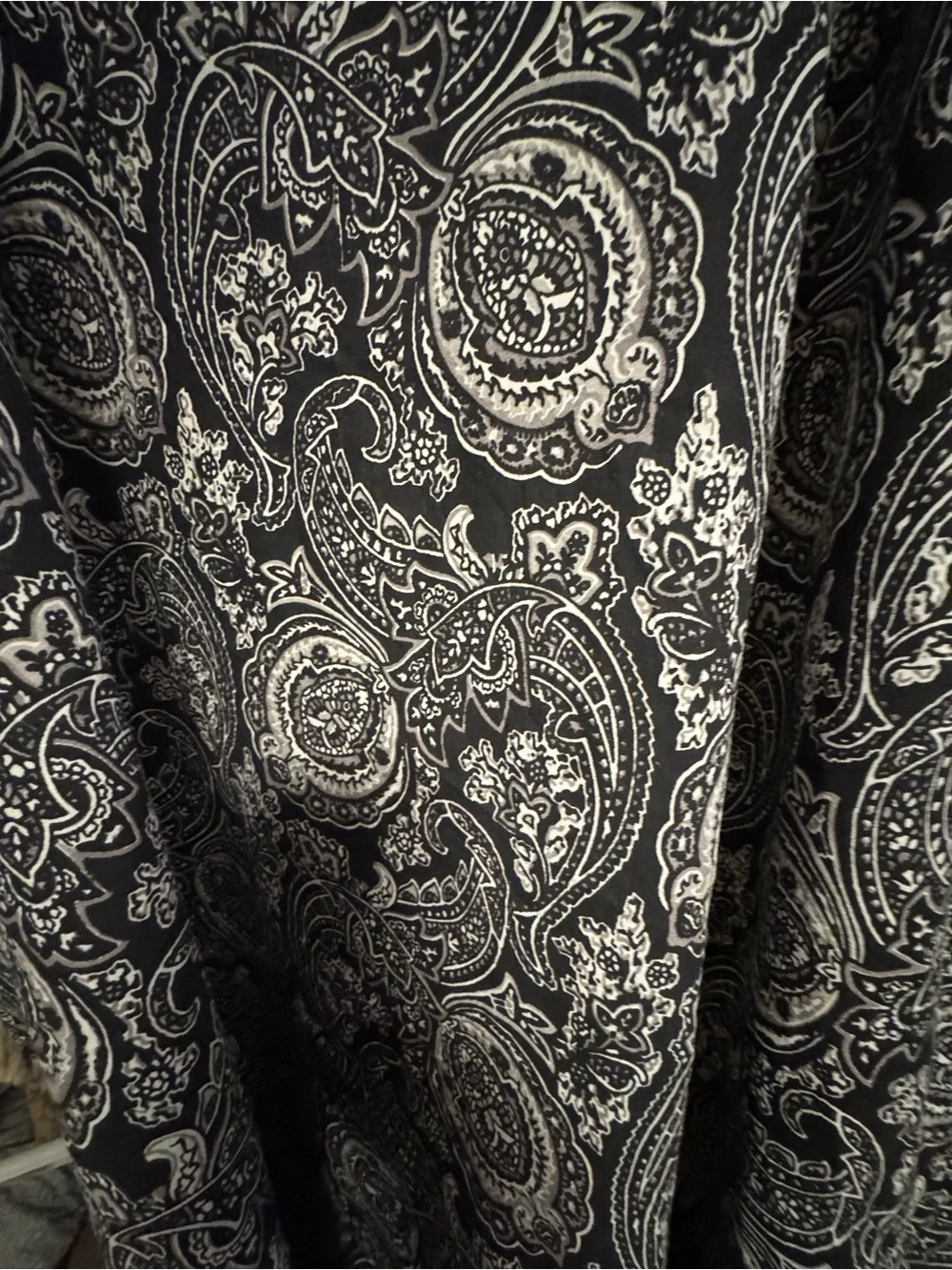 Black and White Paisley Tablecloth